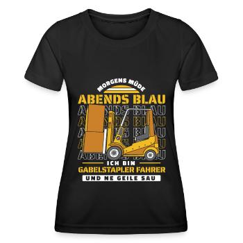 Gabelstapler Staplerfahrer - Frauen Funktions-T-Shirt - Schwarz - Vorne - AI Model Female 172 light (172cm)