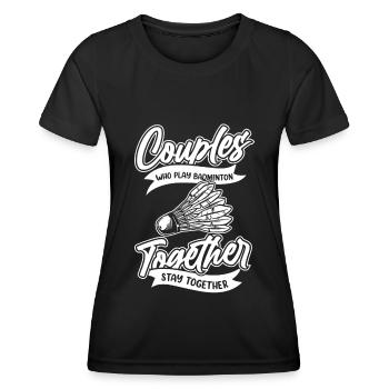 Badminton Federball - Frauen Funktions-T-Shirt - Schwarz - Vorne - AI Model Female 172 light (172cm)