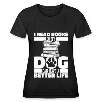 Buch Leseratte Bücherwurm - Frauen Funktions-T-Shirt - Schwarz - Vorne - AI Model Female 172 light (172cm)