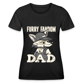 Furry Fandom Fursuits Papa - Women's Functional T-Shirt - black - Front - AI Model Female 172 light (172cm)