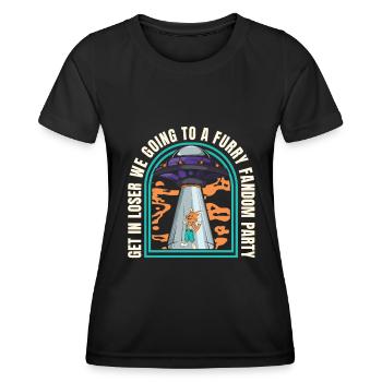 Furry Fandom Fursuits Spaceship - Women's Functional T-Shirt - black - Front - AI Model Female 172 light (172cm)