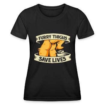 Furry Fandom Fursuits Funny - Women's Functional T-Shirt - black - Front - AI Model Female 172 light (172cm)