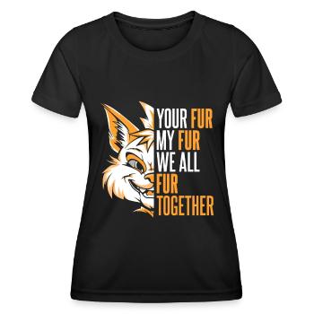 Furry Fandom Fursuits - Women's Functional T-Shirt - black - Front - AI Model Female 172 light (172cm)