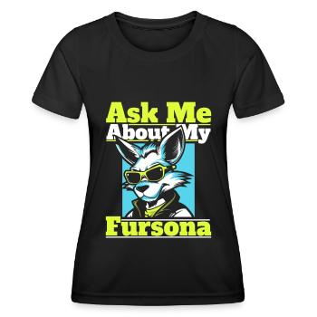 Furry Fandom Fursuits - Women's Functional T-Shirt - black - Front - AI Model Female 172 light (172cm)