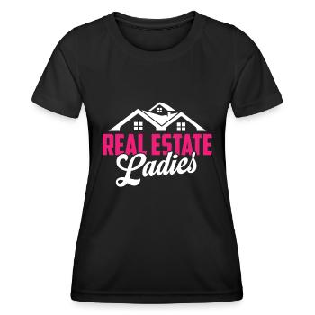 Agent immobilier dame - T-shirt sport Femme - noir - Devant - AI Model Female 172 light (172cm)