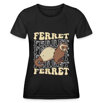 Putois furet - T-shirt sport Femme - noir - Devant - AI Model Female 172 light (172cm)