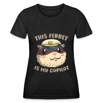 Copilote du putois furet - T-shirt sport Femme - noir - Devant - AI Model Female 172 light (172cm)