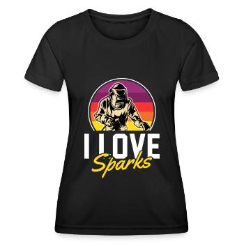 Soudeurs, ajusteurs, étincelles - T-shirt sport Femme - noir - Devant - AI Model Female 172 light (172cm)