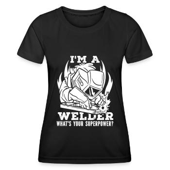 Schweißer Schlosser - Frauen Funktions-T-Shirt - Schwarz - Vorne - AI Model Female 172 light (172cm)