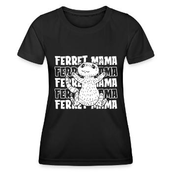 Mère putois furet - T-shirt sport Femme - noir - Devant - AI Model Female 172 light (172cm)