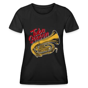 Fanfarenzug Tuba Jahreszeit - Frauen Funktions-T-Shirt - Schwarz - Vorne - AI Model Female 172 light (172cm)