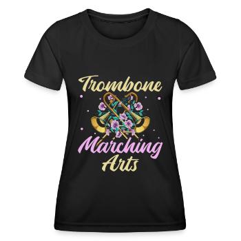 Spielmannszug Posaune Kunst Blaskapelle Posaune - Frauen Funktions-T-Shirt - Schwarz - Vorne - AI Model Female 172 light (172cm)