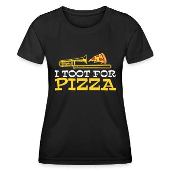 Spielmannszug Posaune Pizza Blaskapelle Posaune - Frauen Funktions-T-Shirt - Schwarz - Vorne - AI Model Female 172 light (172cm)