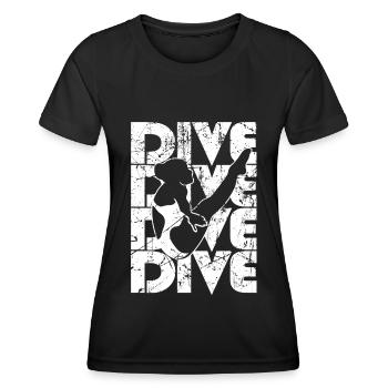 Plongeurs plongeurs - T-shirt sport Femme - noir - Devant - AI Model Female 172 light (172cm)