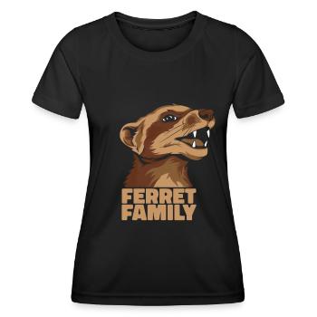 Putois furet - T-shirt sport Femme - noir - Devant - AI Model Female 172 light (172cm)