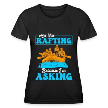 Rafting Wildwasser Rafting - Frauen Funktions-T-Shirt - Schwarz - Vorne - AI Model Female 172 light (172cm)