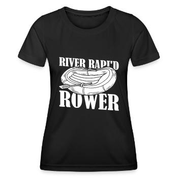 Rafting Wildwasser Rafting - Frauen Funktions-T-Shirt - Schwarz - Vorne - AI Model Female 172 light (172cm)