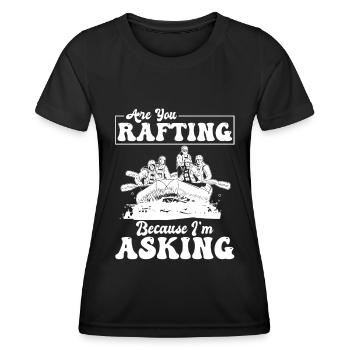 Rafting Wildwasser Rafting - Frauen Funktions-T-Shirt - Schwarz - Vorne - AI Model Female 172 light (172cm)