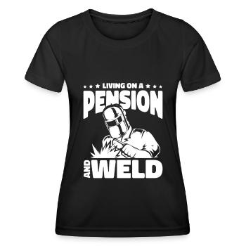 Schweißer Schlosser Die Pension - Frauen Funktions-T-Shirt - Schwarz - Vorne - AI Model Female 172 light (172cm)