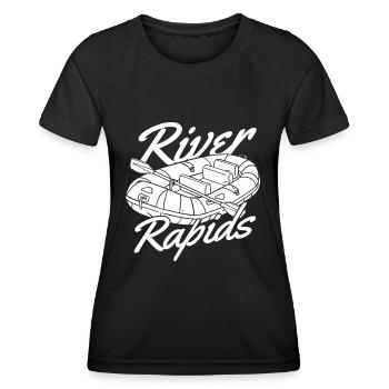 Rafting Wildwasser Rafting - Frauen Funktions-T-Shirt - Schwarz - Vorne - AI Model Female 172 light (172cm)
