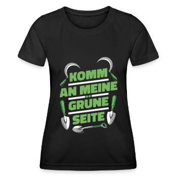 Hobbygärtner Garten Sichel - Frauen Funktions-T-Shirt - Schwarz - Vorne - AI Model Female 172 light (172cm)
