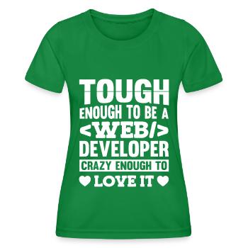 Web Developer Web Developer - Women's Functional T-Shirt - kelly green - Front - AI Model Female 172 dark (172cm)