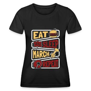 Fan Parade Parade Food Sleep - Women's Functional T-Shirt - black - Front - AI Model Female 172 light (172cm)