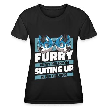 Furry Fandom Fursuits Funny - Women's Functional T-Shirt - black - Front - AI Model Female 172 light (172cm)
