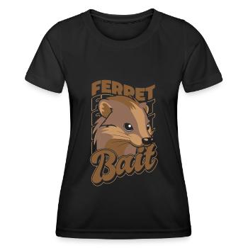 Putois furet mignon - T-shirt sport Femme - noir - Devant - AI Model Female 172 light (172cm)