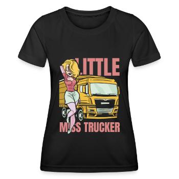 Truck driver Trucker Truck driver - Women's Functional T-Shirt - black - Front - AI Model Female 172 light (172cm)