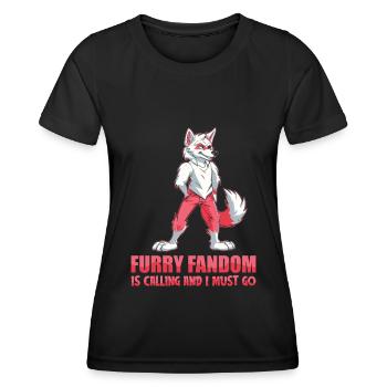 Furry Fandom Fursuits Cool - Women's Functional T-Shirt - black - Front - AI Model Female 172 light (172cm)