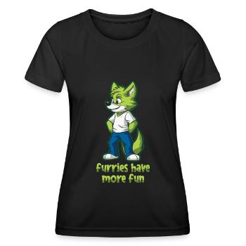 Furry Fandom Fursuits Funny - Women's Functional T-Shirt - black - Front - AI Model Female 172 light (172cm)
