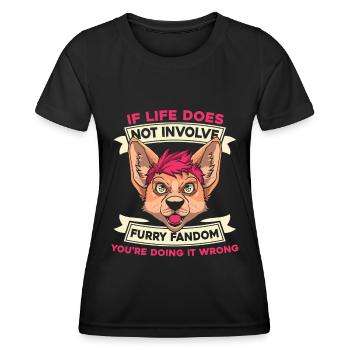 Furry Fandom Fursuits - Women's Functional T-Shirt - black - Front - AI Model Female 172 light (172cm)