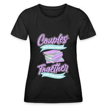 Livre Rat de bibliothèque Rat de bibliothèque Couple - T-shirt sport Femme - noir - Devant - AI Model Female 172 light (172cm)