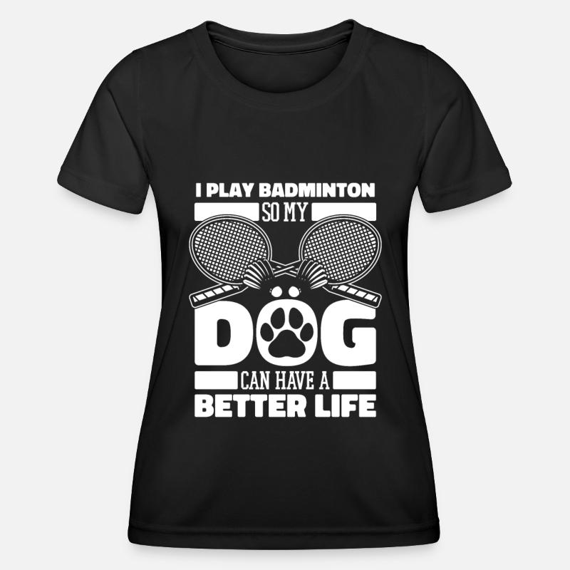Cane da badminton da badminton - Maglietta sportiva per donna - nero