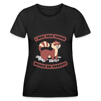 Ferret polecat cute - Women's Functional T-Shirt - black - Front - AI Model Female 172 light (172cm)