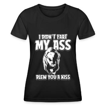 Bison Buffle - T-shirt sport Femme - noir - Devant - AI Model Female 172 light (172cm)