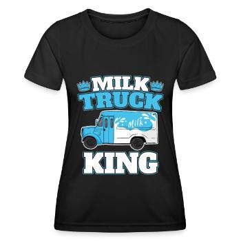 Cow Milk King Milk Wagon - Women's Functional T-Shirt - black - Front - AI Model Female 172 light (172cm)