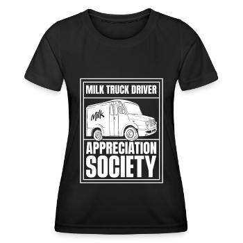 Cow Milk Milk Truck - Women's Functional T-Shirt - black - Front - AI Model Female 172 light (172cm)