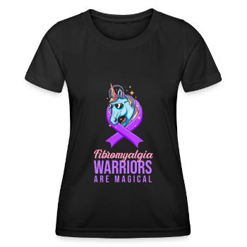 Fibromyalgie Rhumatisme Guerriers - T-shirt sport Femme - noir - Devant - AI Model Female 172 light (172cm)