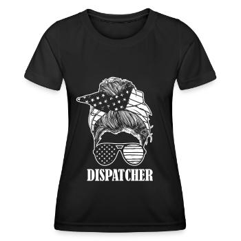 Répartiteur du centre de contrôle des appels d’urgence - T-shirt sport Femme - noir - Devant - AI Model Female 172 light (172cm)