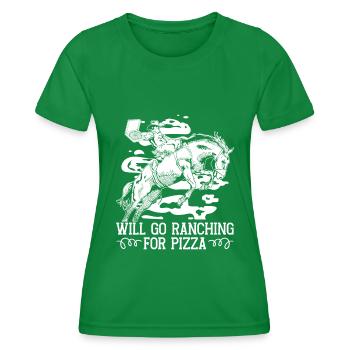 Rodeo Cowboy Ranch Cowboy - Women's Functional T-Shirt - kelly green - Front - AI Model Female 172 dark (172cm)