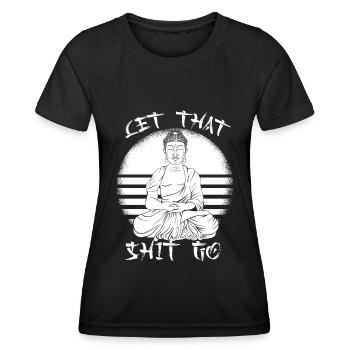 Buddha Buddhist Lustig - Frauen Funktions-T-Shirt - Schwarz - Vorne - AI Model Female 172 light (172cm)