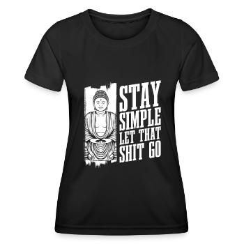 Buddha Buddhist Witzig - Frauen Funktions-T-Shirt - Schwarz - Vorne - AI Model Female 172 light (172cm)