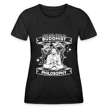 Buddha Buddhist Lustig - Frauen Funktions-T-Shirt - Schwarz - Vorne - AI Model Female 172 light (172cm)