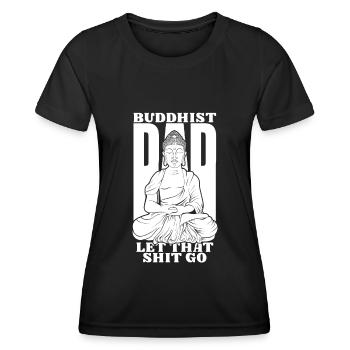 Buddha Buddhist Papa - Frauen Funktions-T-Shirt - Schwarz - Vorne - AI Model Female 172 light (172cm)