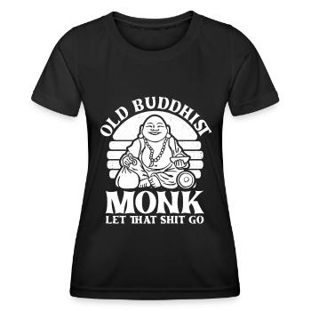 Buddha Buddhist Mönch - Frauen Funktions-T-Shirt - Schwarz - Vorne - AI Model Female 172 light (172cm)