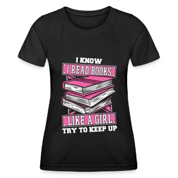 Livre Rat de bibliothèque Rat de bibliothèque Fille - T-shirt sport Femme - noir - Devant - AI Model Female 172 light (172cm)