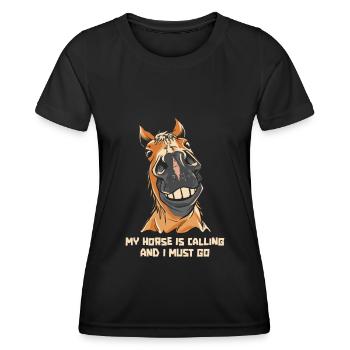 Équitation équestre amusante Endurance - T-shirt sport Femme - noir - Devant - AI Model Female 172 light (172cm)