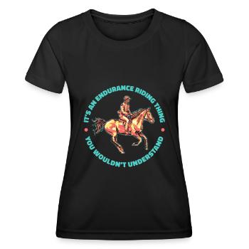 Équitation équestre cool Endurance - T-shirt sport Femme - noir - Devant - AI Model Female 172 light (172cm)